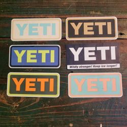 Lot Of 6 YETI STICKERS 