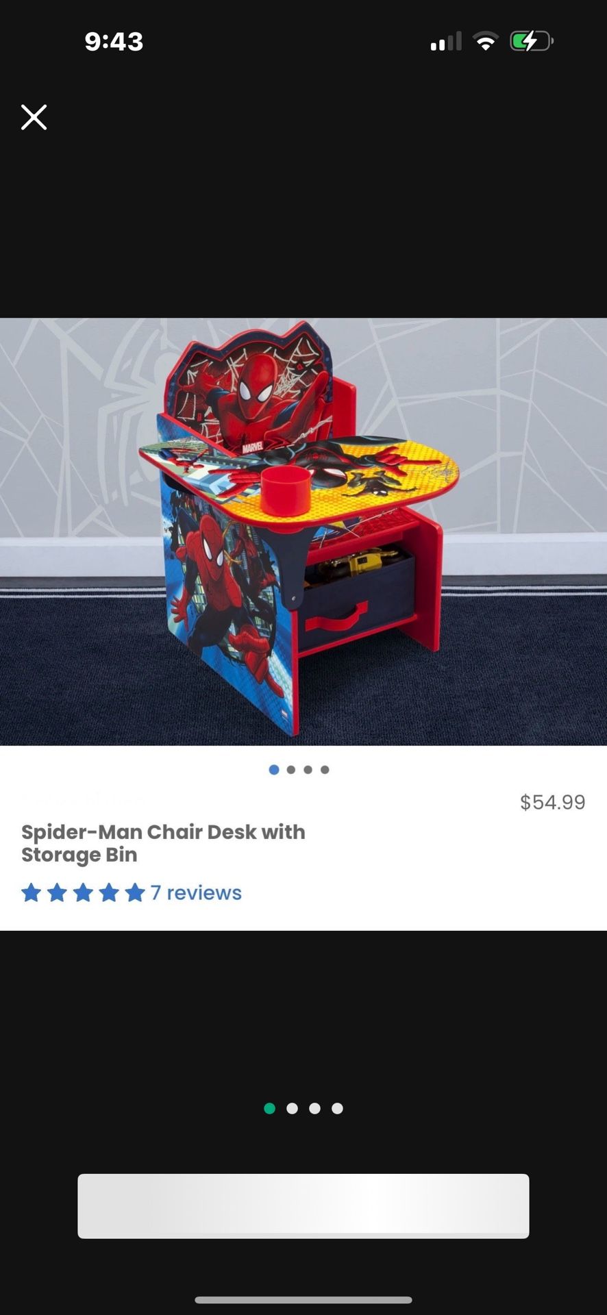 New Spider-Man Kids Desk With Storage