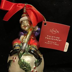 NIB Lenox Santa’s Family Ornament Elf With A Brush