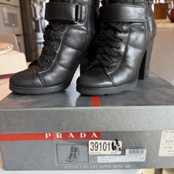 Women’s Prada Low Top Boots Size 6.5 Used In Fair Condition With Orginal Box And Dust bag