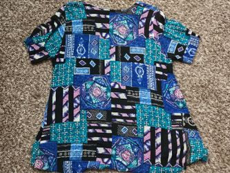Exposé Vintage 90s Geometric Patchwork Button Up Shirt L