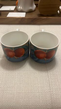Set of 2 Ceramic Mugs with Fruit Design
