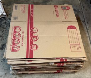 59 Moving & Storage Boxes – Various Sizes – All for $20