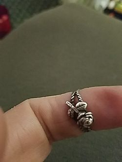 Sterling silver rose ring