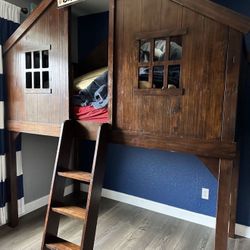 Pottery barn Loft Bed With Almost New Mattress
