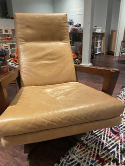 Leather mid century chair