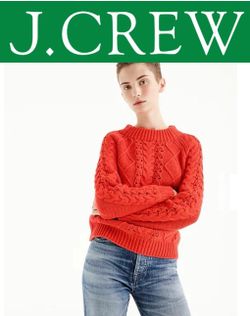 J.Crew Mockneck Cable-Knit Sweater in Vibrant Orange/Red Size Small  