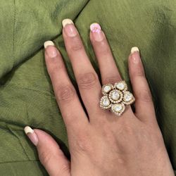 New | Indian Premium Moissanite Adjustable Ring