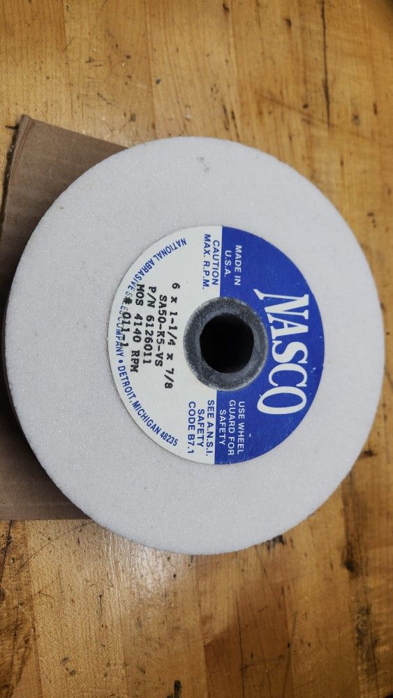 Nasco Grinding Wheel 6 Inch 1.25" wide Brand New 