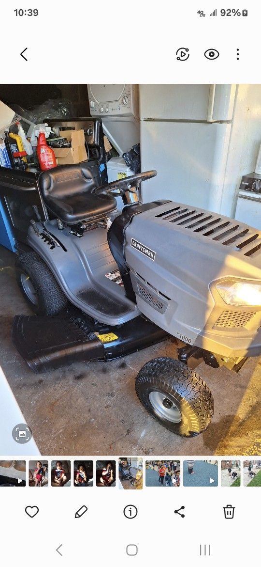 Craftsman T1000 Ride Lawnmower