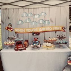 Boy Airplane Birthday Party Banner Decoration Aeroplaneo