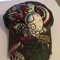2 Vintage Ed hardy hats 