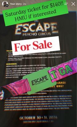 Escape  Ticket  10/31