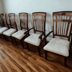 six High-Quality Dining Chairs With New Upholstery