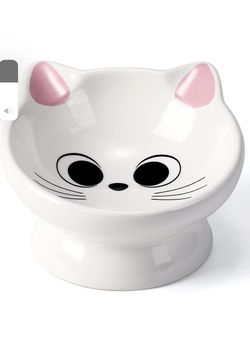 Ceramic Tilted & Elevated Cat Food Bowl