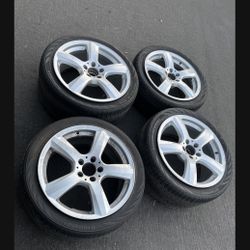 4 — 255/40r18 5x112 5x4.41 Stock Mercedes CLS Staggered Wheels Rims Good Treads Tires!