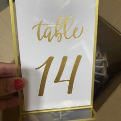 Wedding table numbers (1-14)