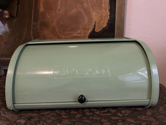 Mint Green Enamel Bread Box