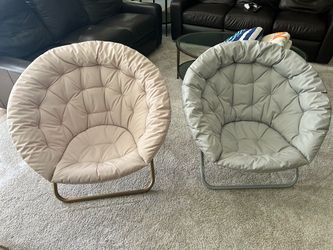 Set of 2 Folding Saucer Moon Chairs