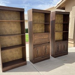 3 matching bookcases/ shelf/ shelves (72”tall*30”wide*13”deep ) - $65 each, or $180 for all 3 