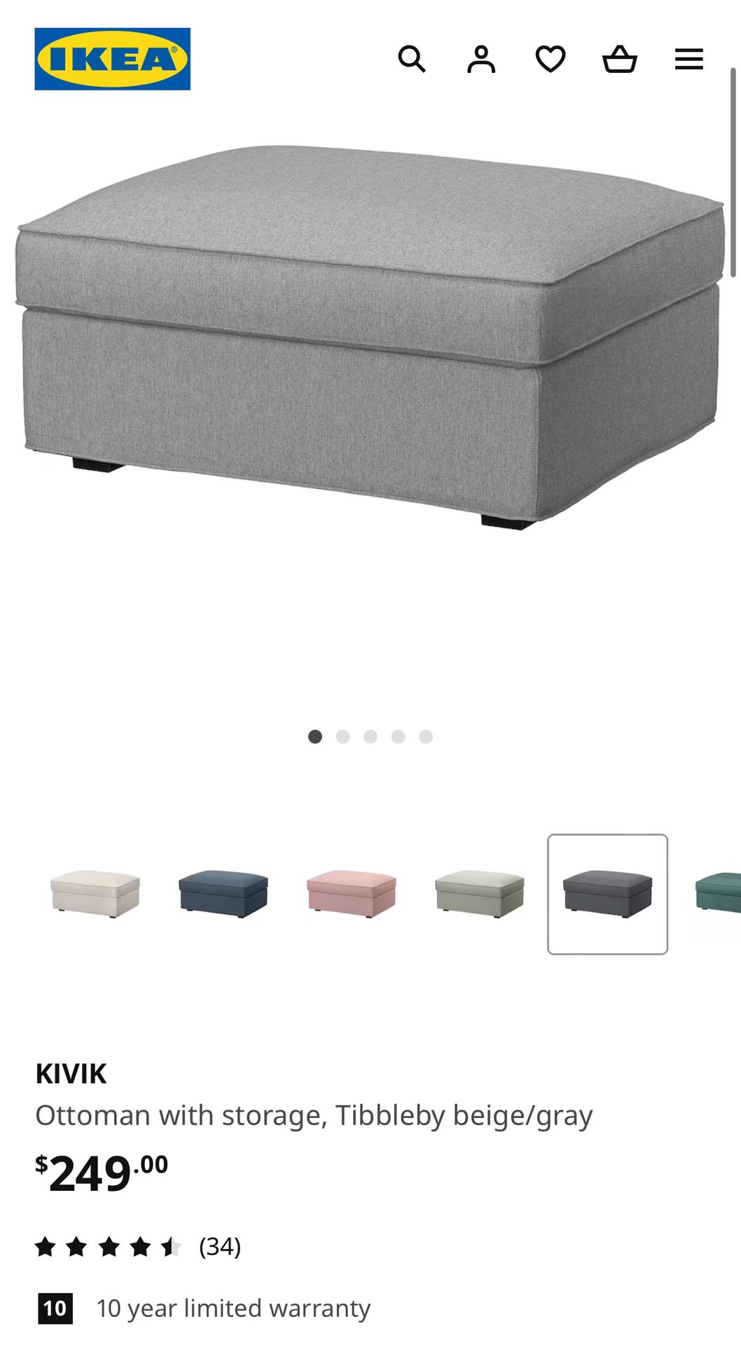 Gently Used Ottoman With Built In Storage 