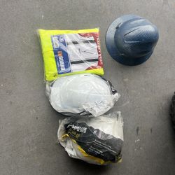 3 Hard Hats & A Safety Vest