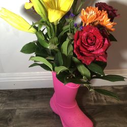 Balenciaga x Croc Boot Pink Flower Vase
