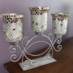 Candle Holder Center Piece Mosaic Mirror And Glass 