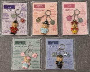Starbucks Korea Regional Collection Bear Keychains