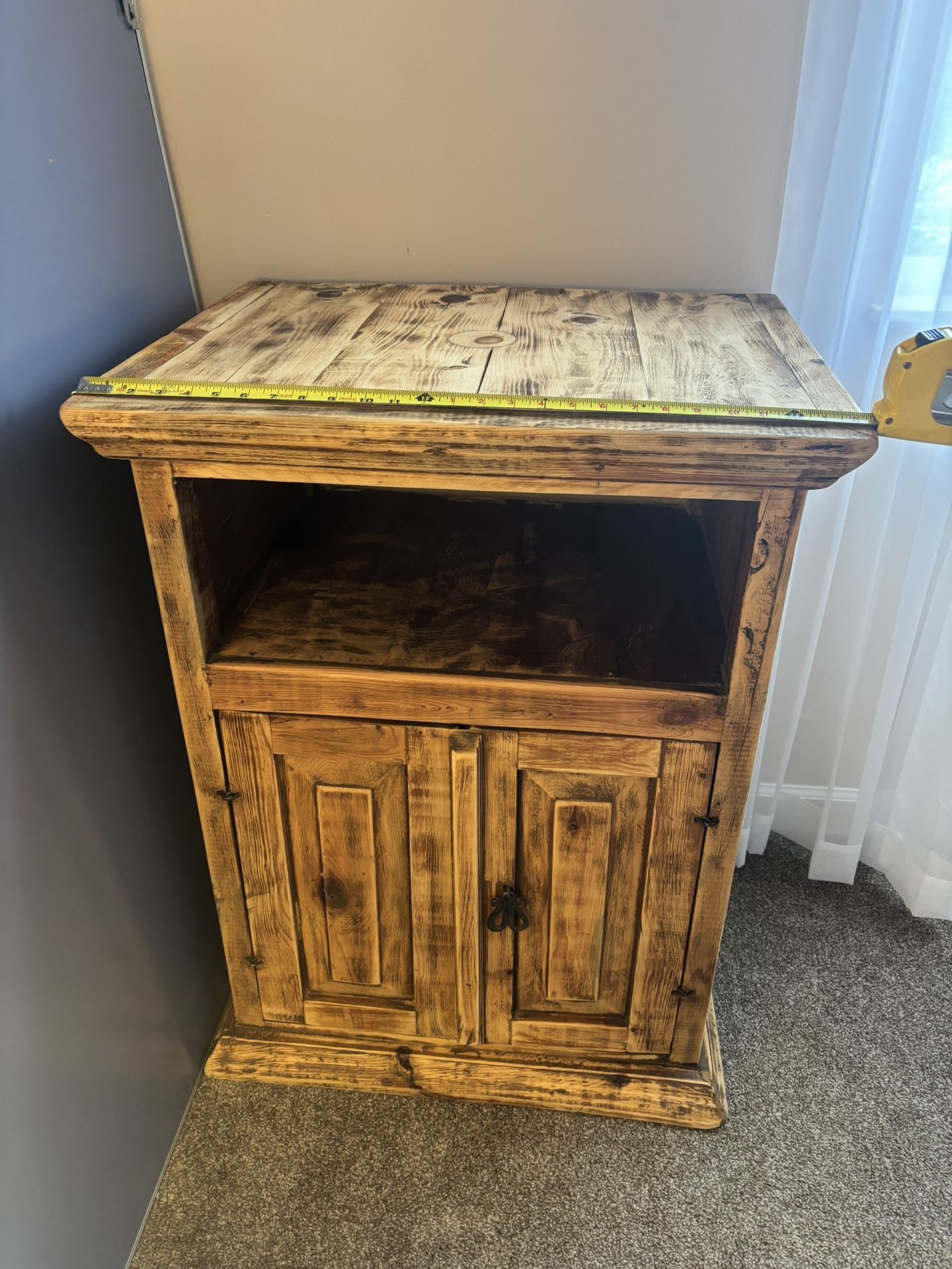 Rustic Solid Wood Cabinet with Storage