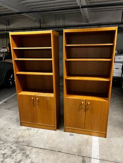 Two Solid Oak Cabinets