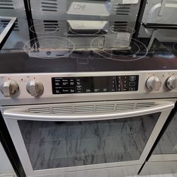 Samsung electric stove stainless steel slide in