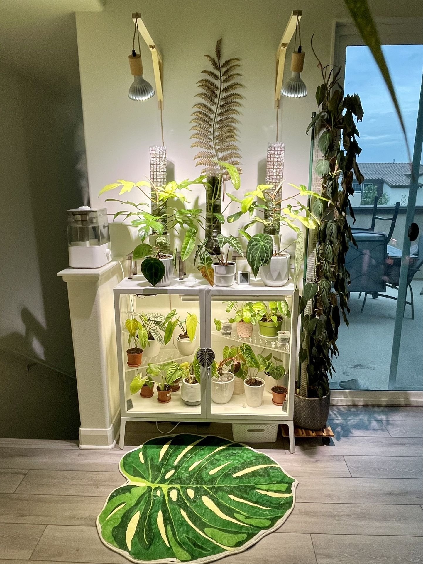 Customized IKEA MILSBO Wide Greenhouse Cabinet, White