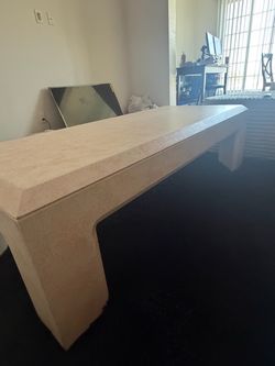 3 pc cream colored coffee table and night stands