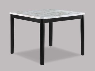 Pascal White/Black Faux Marble-Top Counter Height Table