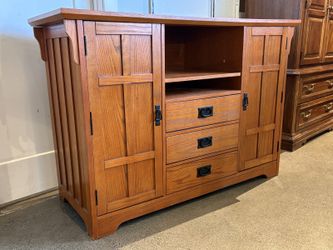 Mission Style Media Center w/ Adjustable Shelves