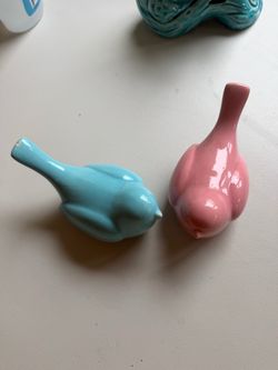 Ceramic Bird Figurines Set of Two