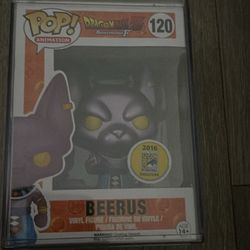 Funko Pop! Beerus #120 SDCC 2016 Exclusive Dragon Ball Z Vinyl Figure Funko with Protector
