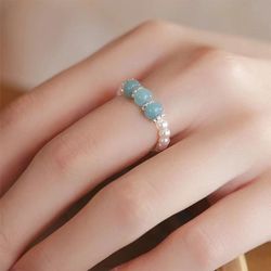 Transshipment pearl ring women‘s light luxury
