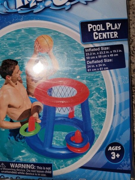 #,NEW POOL PLAY CENTER BASKETBALL AND RING TOSS