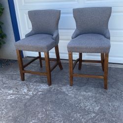 Two Gray Elegant Stools 