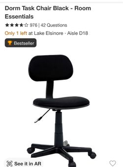 Task Dorm Chair Black - Room Essentials