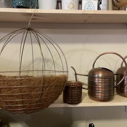 Copper Collection | Metal Planters | Watering Jug | Hanging Globe Planter