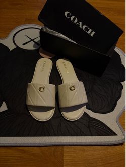 Coach Quilted Slide Sandals 8.5