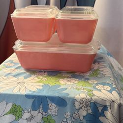 Pristine Condition Pink Pyrex Fridgies