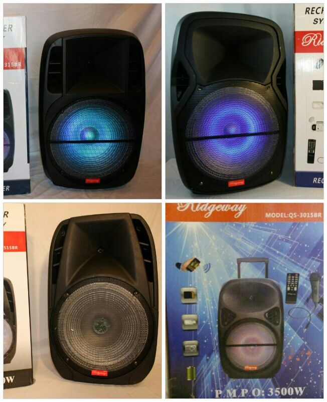 15 inch 3500 watts Bluetooth speaker SD card,slot USB port,FM radio,microphone included for karaoke