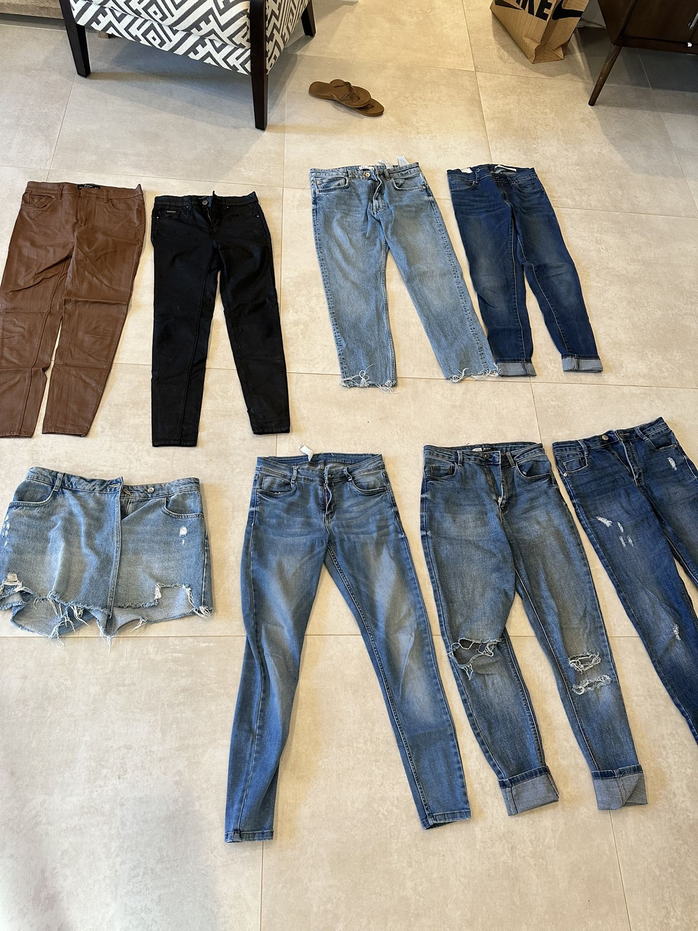 Badge Of Zara And Stradivarius Jeans/pants. Size 36-us 4/ One 38 US 6.  All For $110
