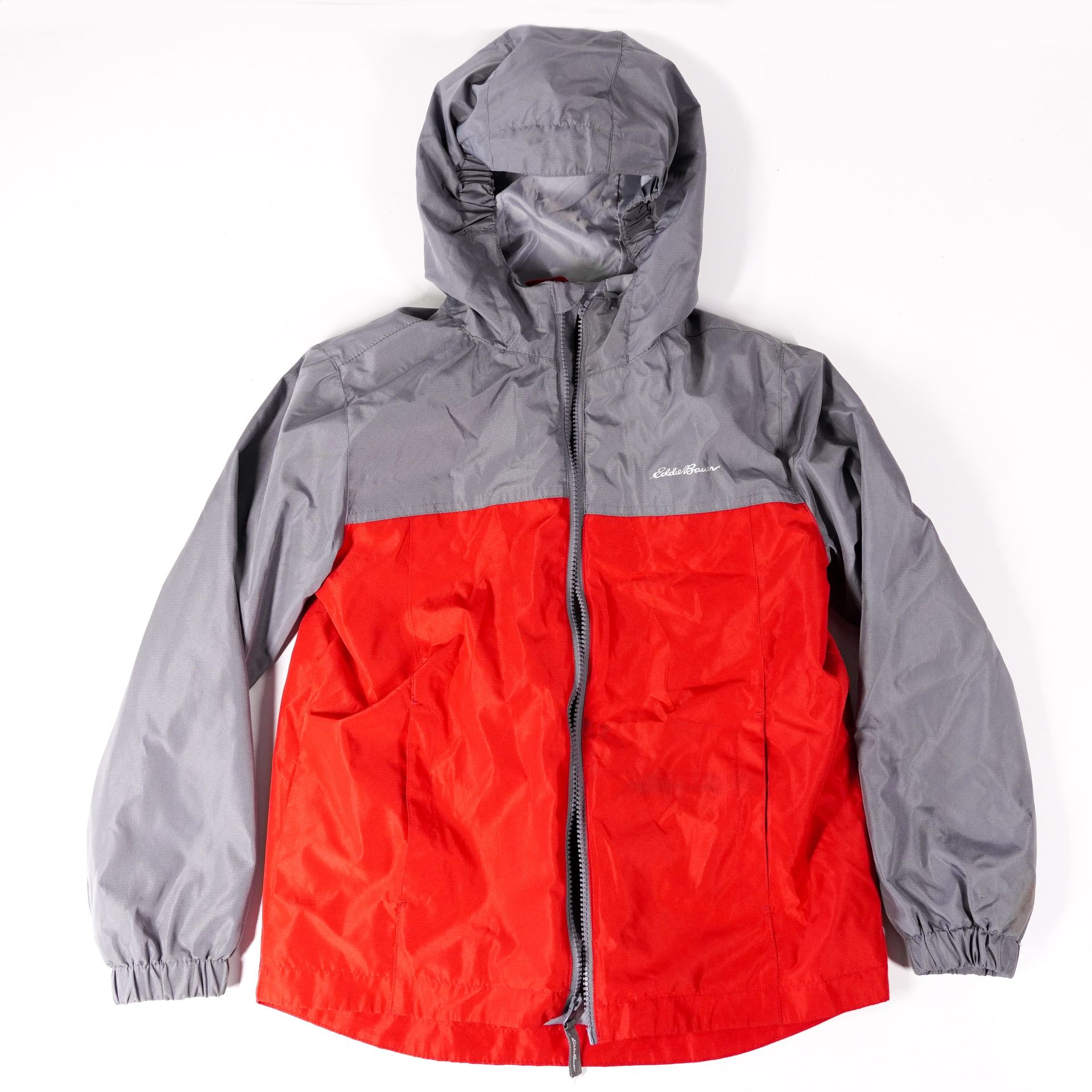 Eddie Bauer Kids Jacket Waterproof Windbreaker Coat Gray Red Kids Medium 10/12