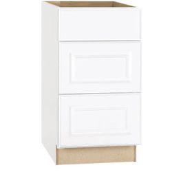Hampton Bay 18x24x34.5 Satin White 3-Drawer Kitchen Base Cabinet