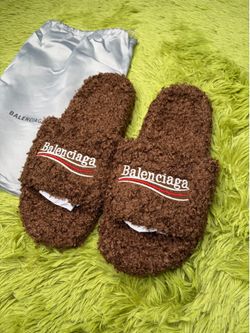 Brown Balenciaga Slides